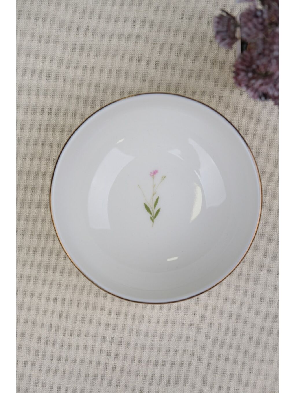 Karışık Porselen Natura Çuha Altın Yaldız Kase 13,50cm Tekli-1