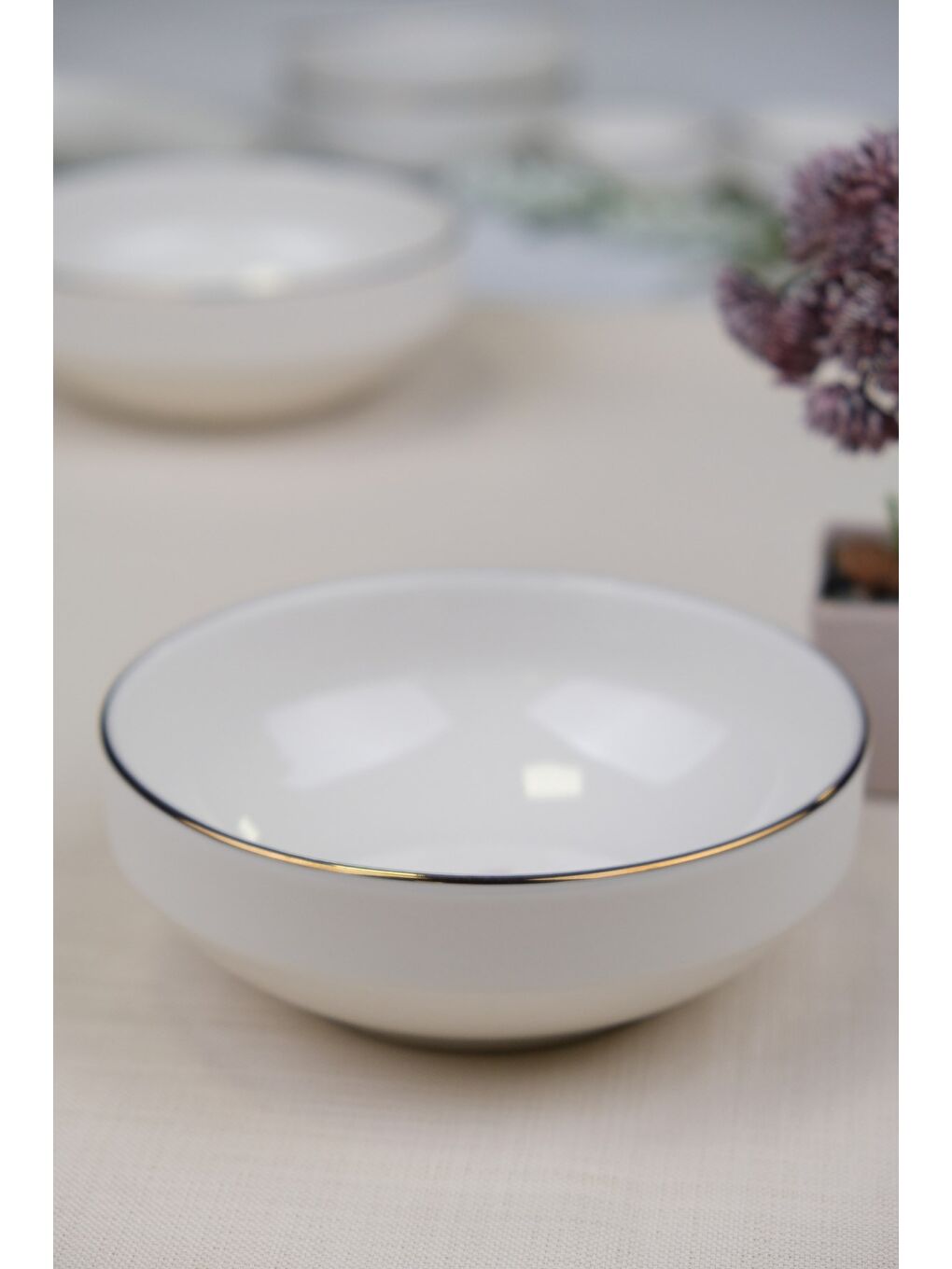 Karışık Porselen Natura Çuha Altın Yaldız Kase 13,50cm Tekli-2