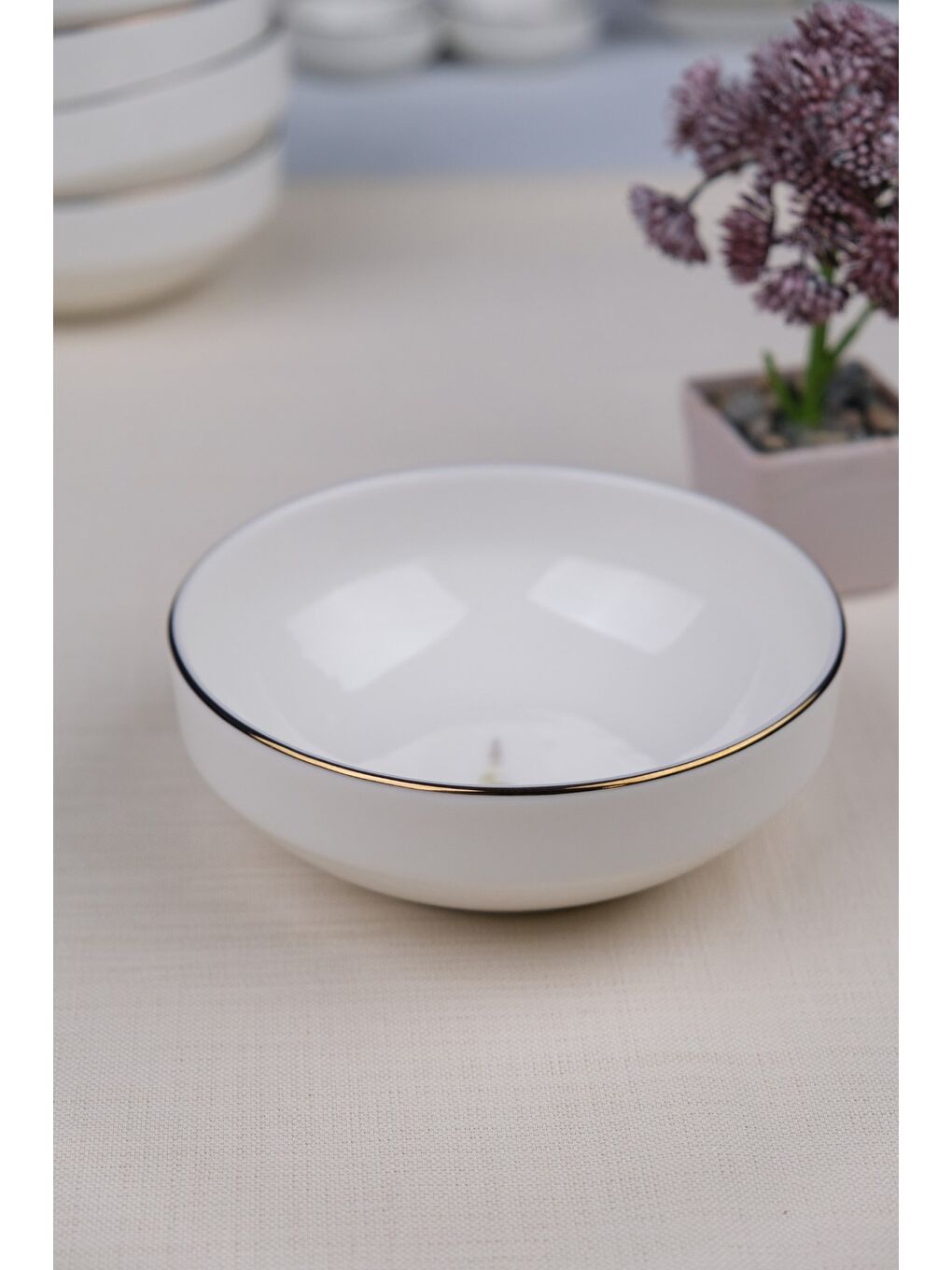 Karışık Porselen Natura Çuha Altın Yaldız Kase 13,50cm Tekli-3