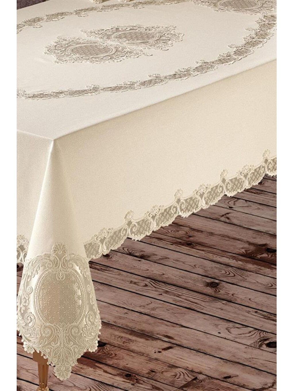 Karışık Fransız Güpürlü Çağla Dantel Yemek Takımı - 25 Parça-4