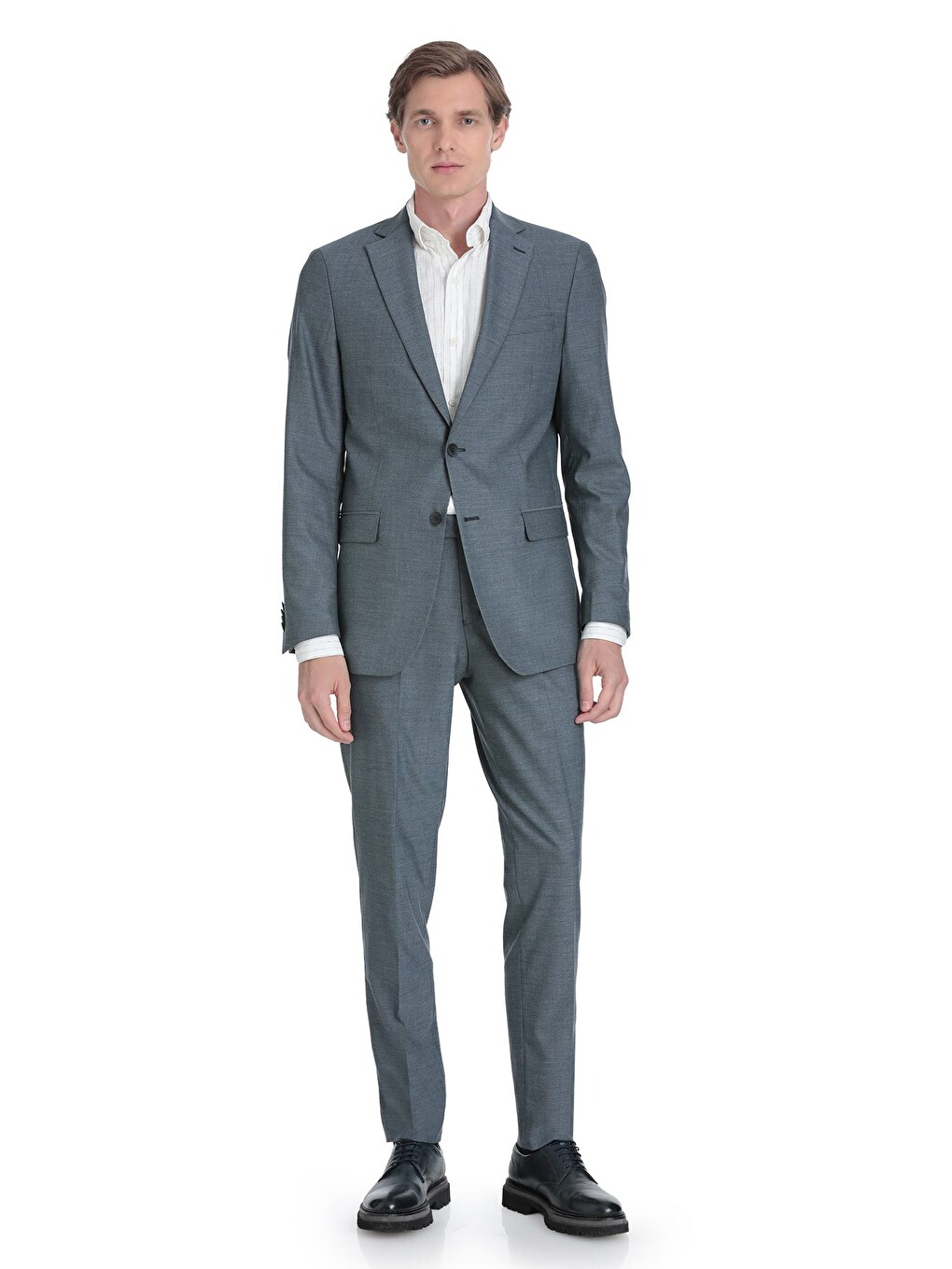 Lacivert Comfort Fit Mono Yaka Klasik Takım Elbise