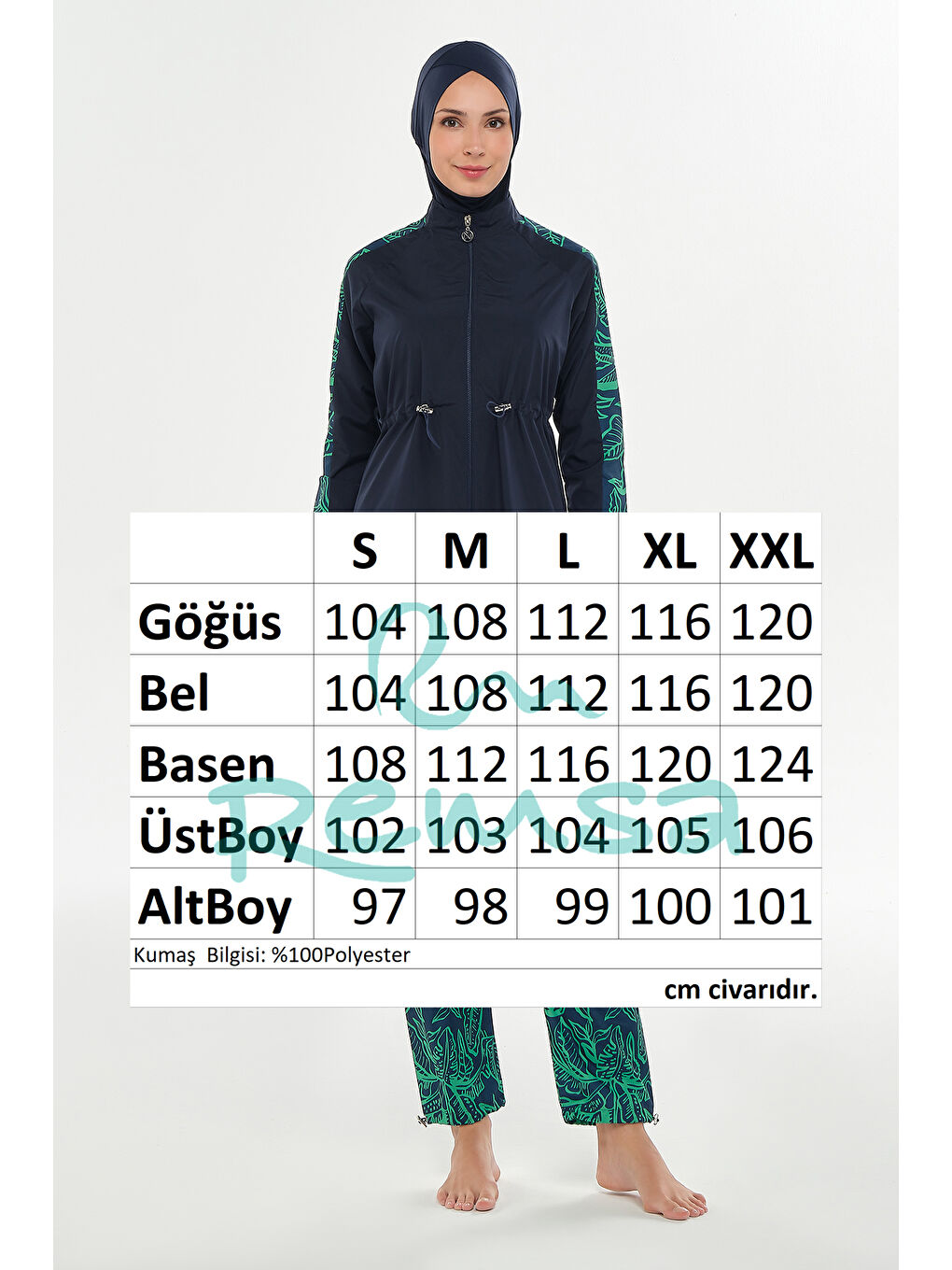 Paraşüt Tam Kapalı Tesettür Mayo 2503 Koyu Lacivert-3