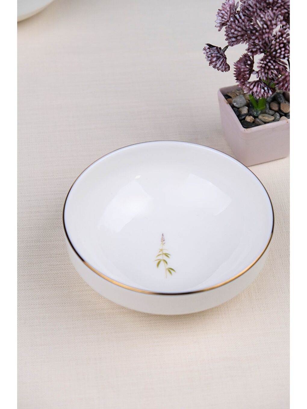 Karışık Porselen Natura Salkım Altın Yaldız Kase 13,50cm Tekli-1