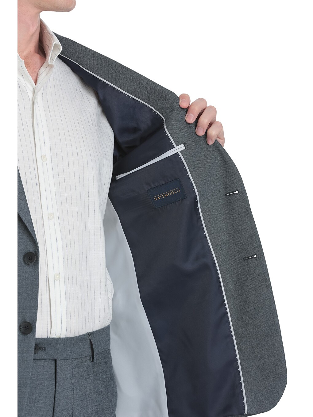 Lacivert Comfort Fit Mono Yaka Klasik Takım Elbise-4