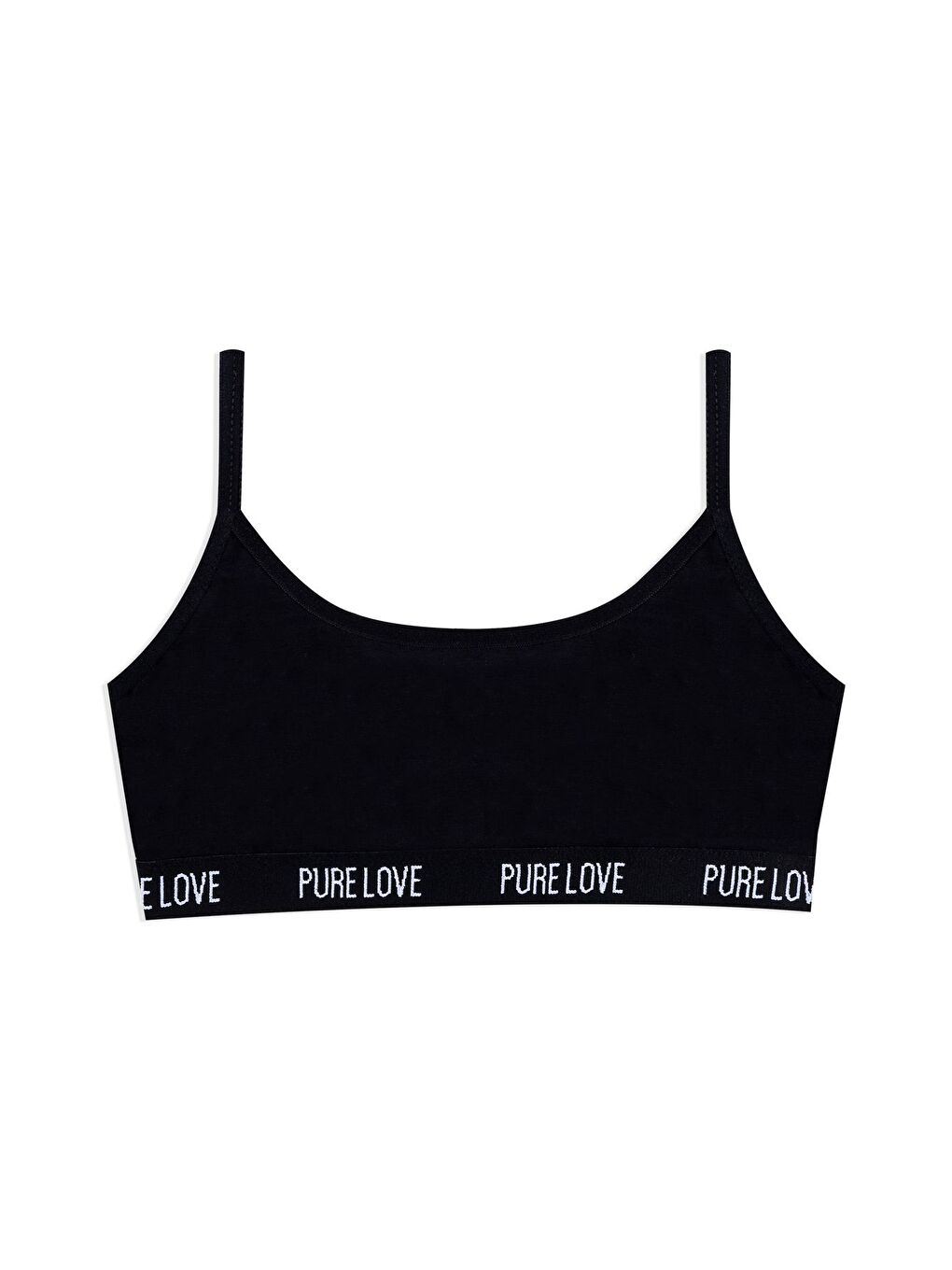 Siyah Kız Çocuk 3'lü İp Askılı Yarım Atlet-1