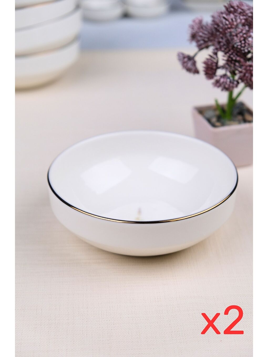 Karışık Porselen Natura Salkım Altın Yaldız Kase 13,50cm 2 li-2