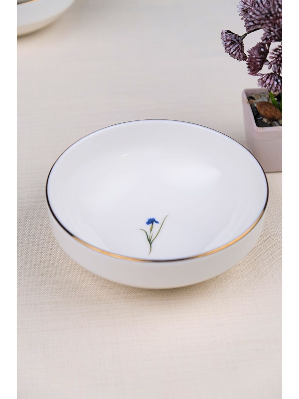 Karışık Porselen Natura İris Altın Yaldız Kase 13,50cm Tekli-1