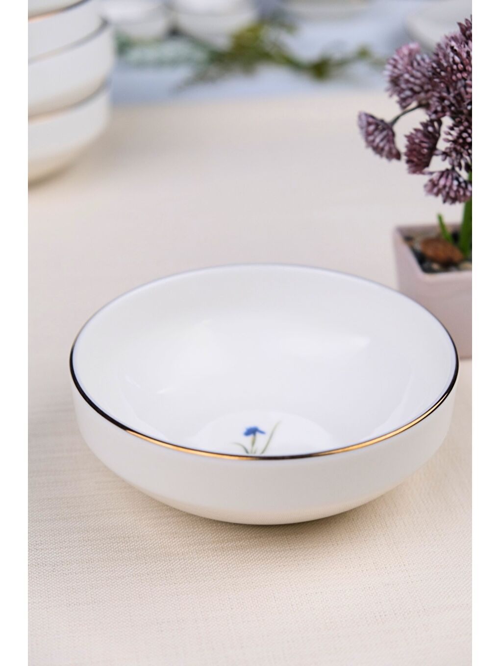 Karışık Porselen Natura İris Altın Yaldız Kase 13,50cm Tekli-2