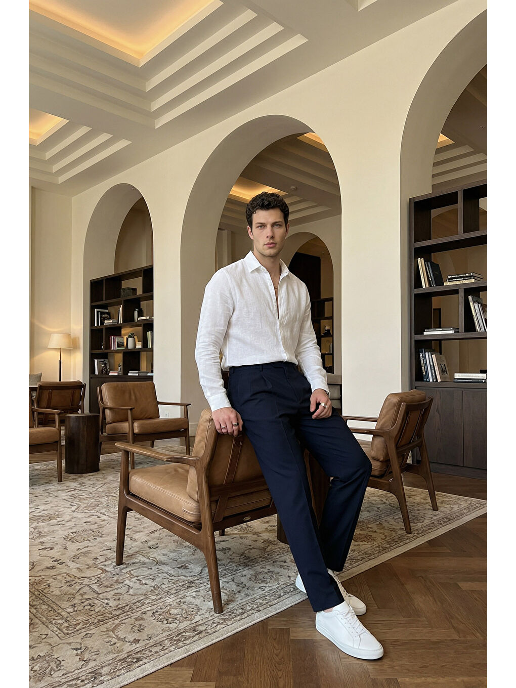 Lacivert Baluga Extra Baggy Erkek Kumaş Pantolon-1