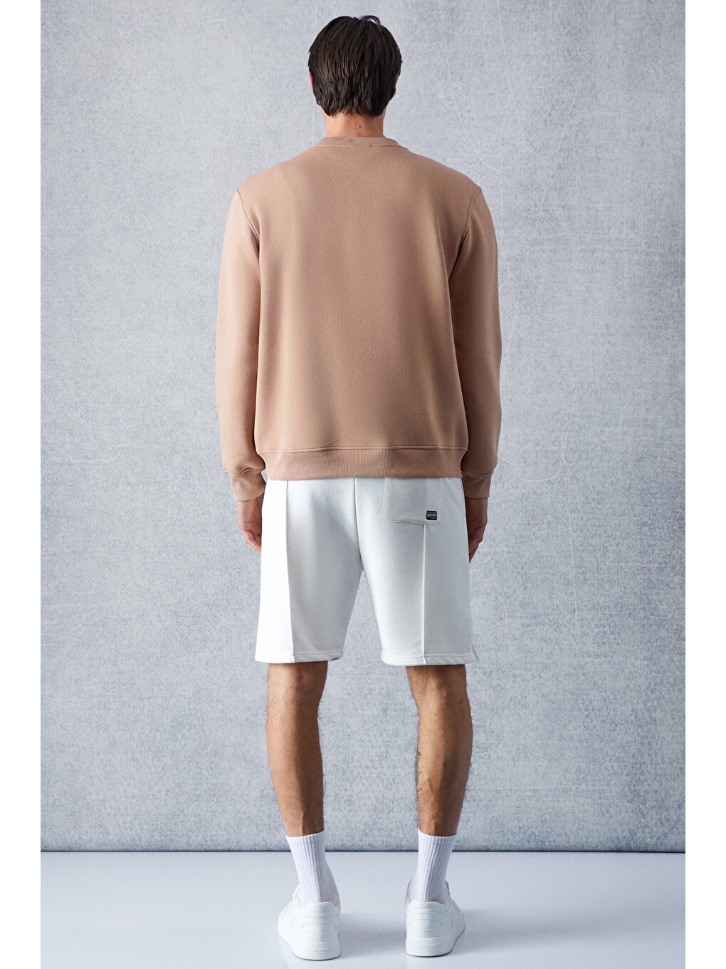 Travıs Erkek Organik Kumaşlı Yumuşacık Regular Fit Yuvarlak Yakalı Bej Sweatshirt-4