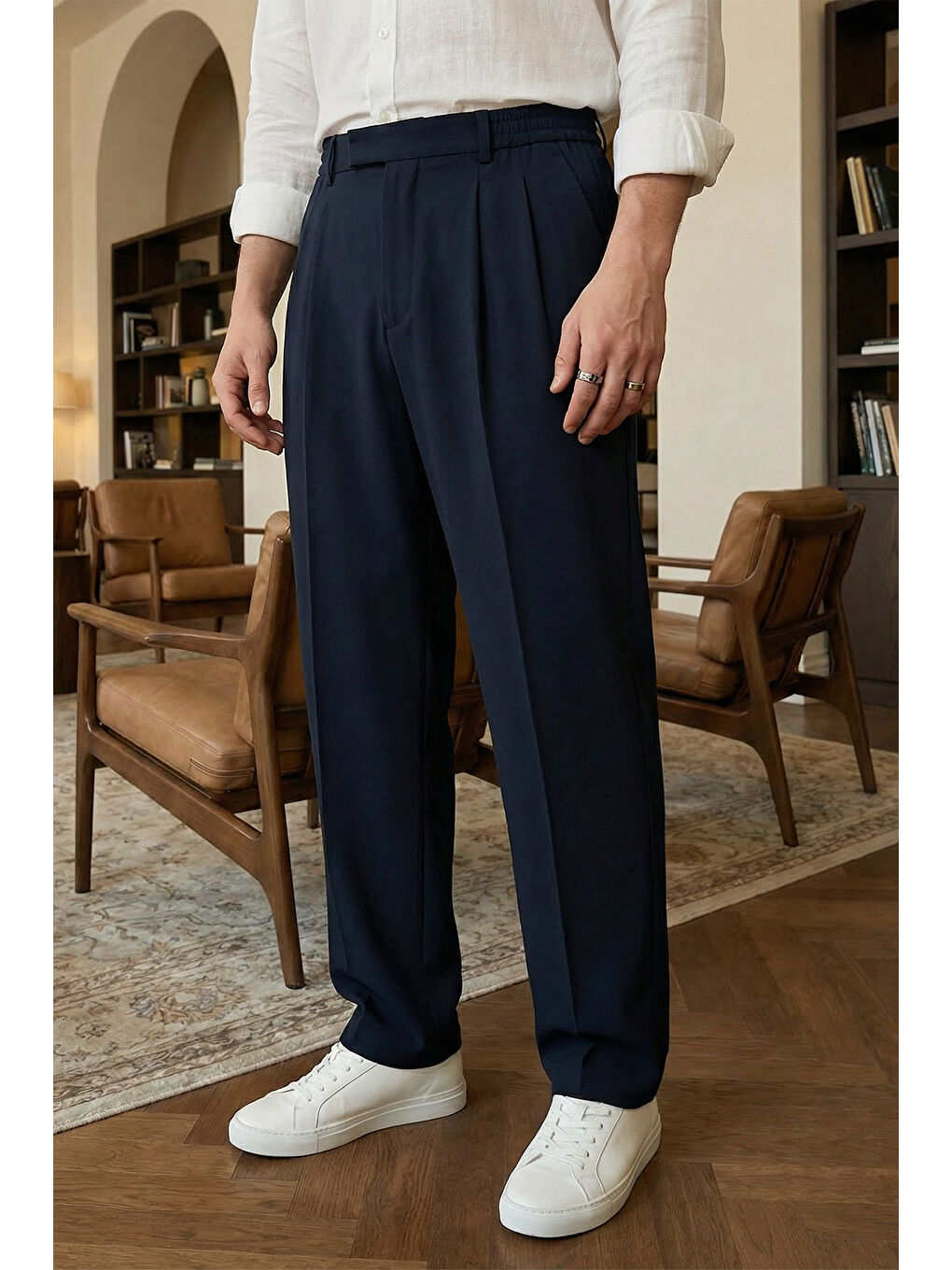 Lacivert Baluga Extra Baggy Erkek Kumaş Pantolon-3