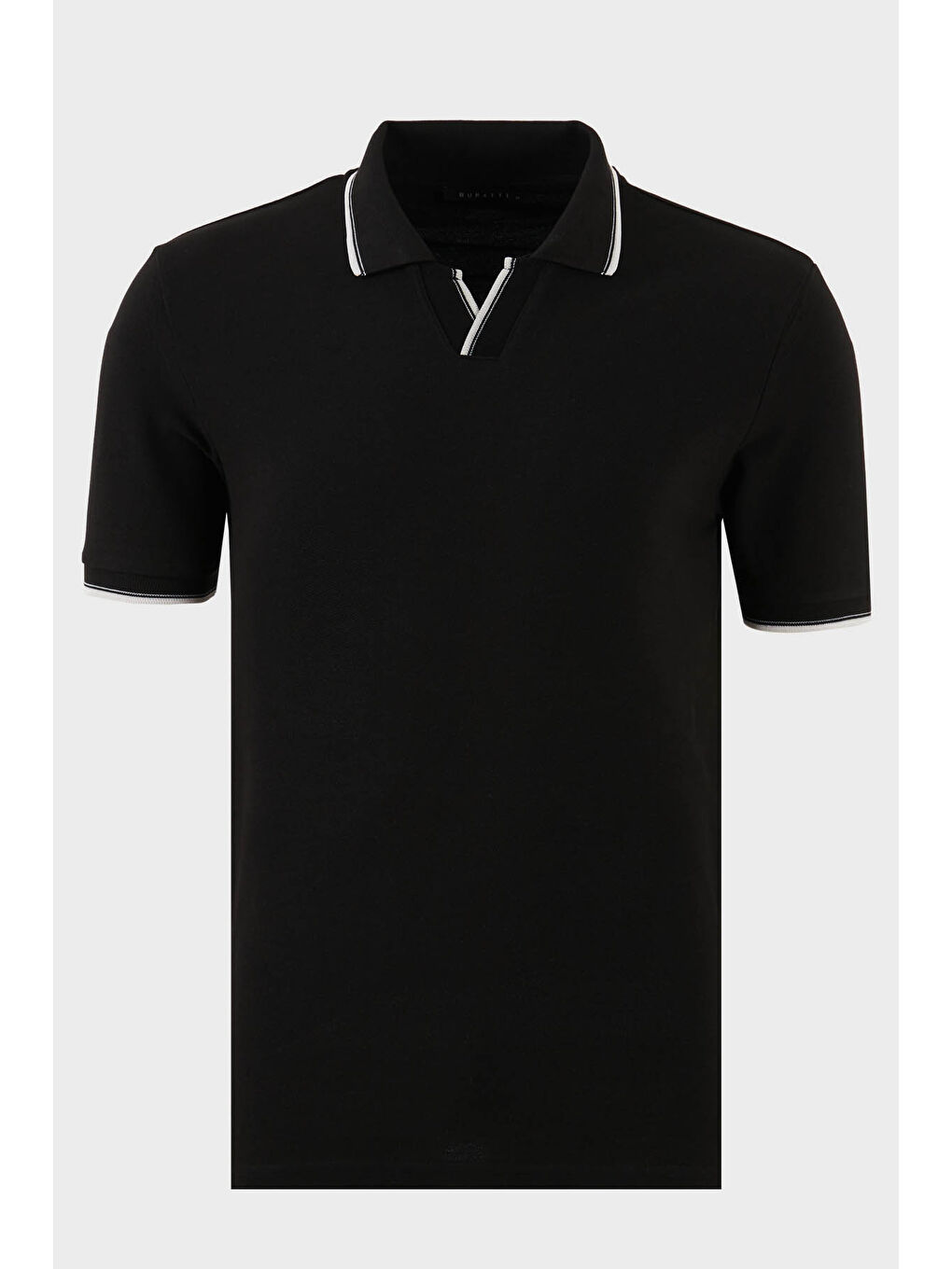 Siyah Pamuklu Regular Fit Şerit Detaylı 3'lü Paket Polo Yaka %100 Pamuk Tişört 5902964S3-3