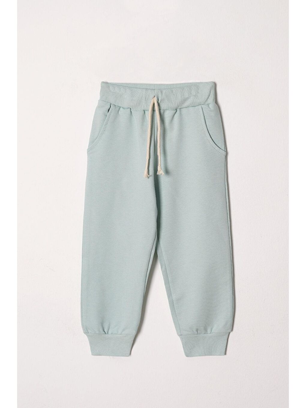 Bisiklet Yaka Uzun Kol Papatya Nakışlı Çağla Yeşili  Renk Kız Çocuk Eşofman Takım-3