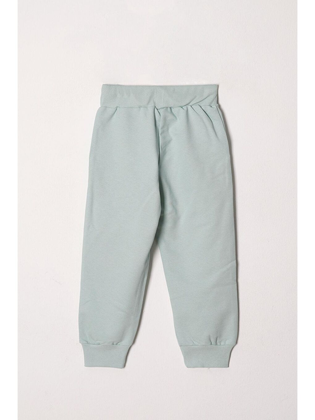 Bisiklet Yaka Uzun Kol Papatya Nakışlı Çağla Yeşili  Renk Kız Çocuk Eşofman Takım-4