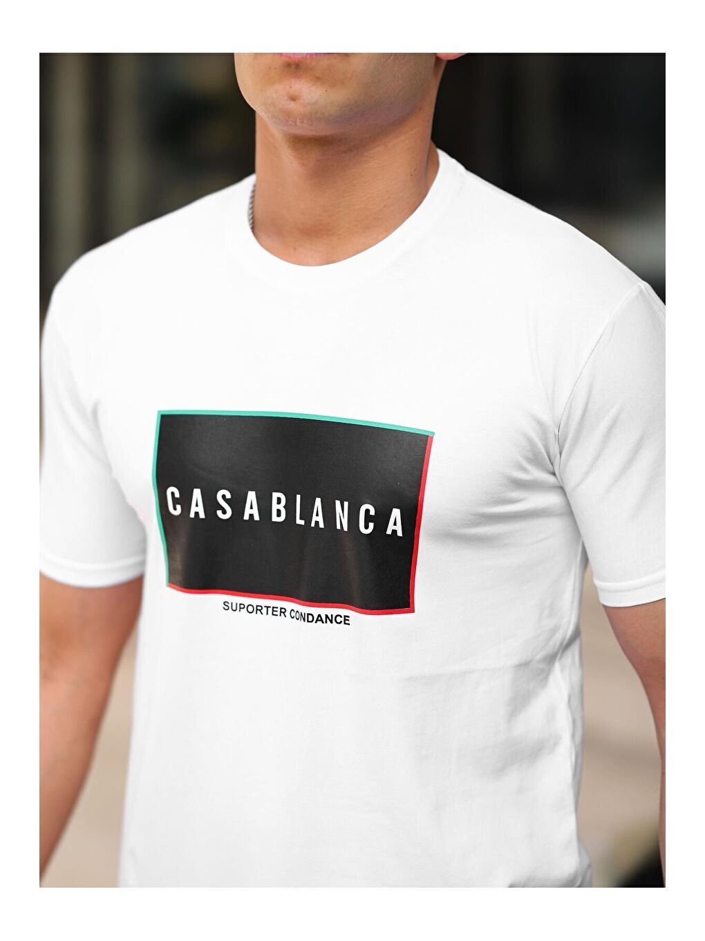 Beyaz Erkek Slim Fit T-shirt Casablanca-1