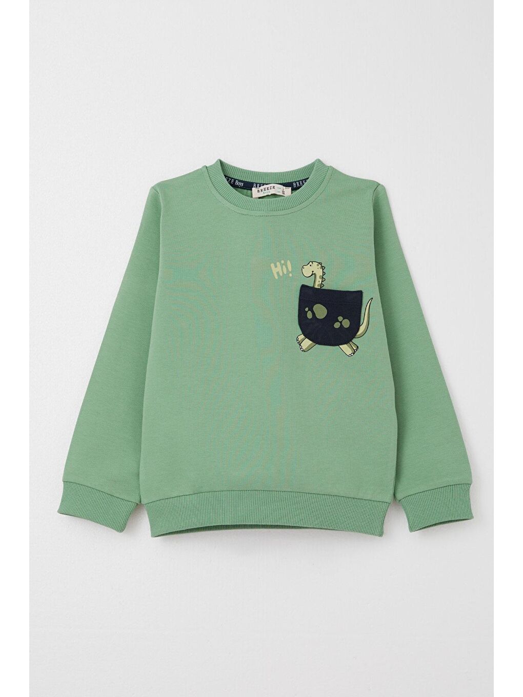 Erkek Çocuk Eşofman Takım Sevimli Dinozor Baskılı Mint Yeşili (1-4 Yaş)-1