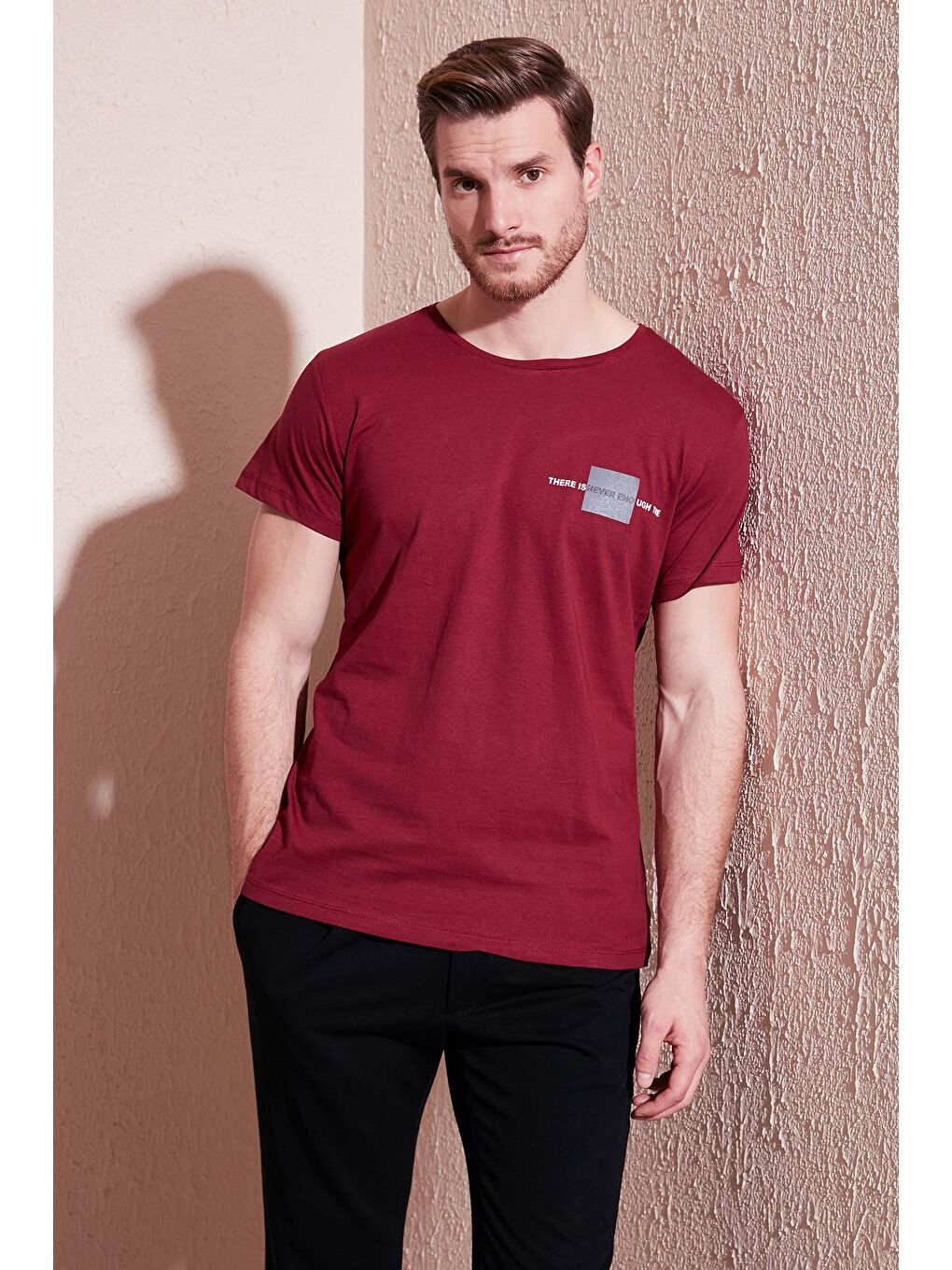 Buratti Bordo Bisiklet Yaka % 100 Pamuk Slim Fit T Shirt 541THERE