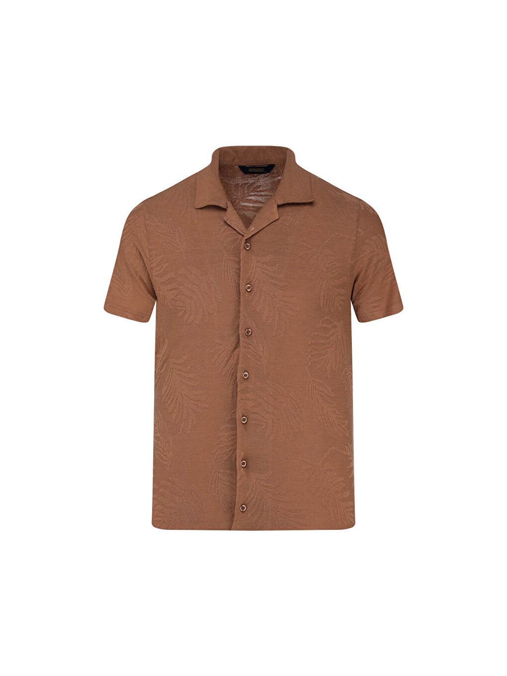 Kahverengi Camel Regular Fit Apaş Yaka Gömlek