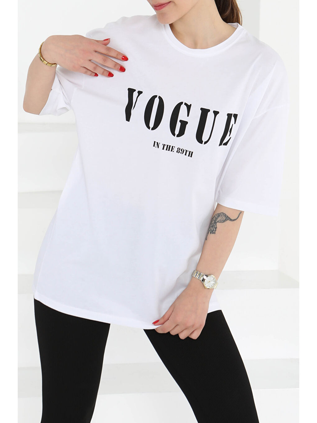 Baskılı Kısa Kollu T-Şhirt Beyaz - 27126-1