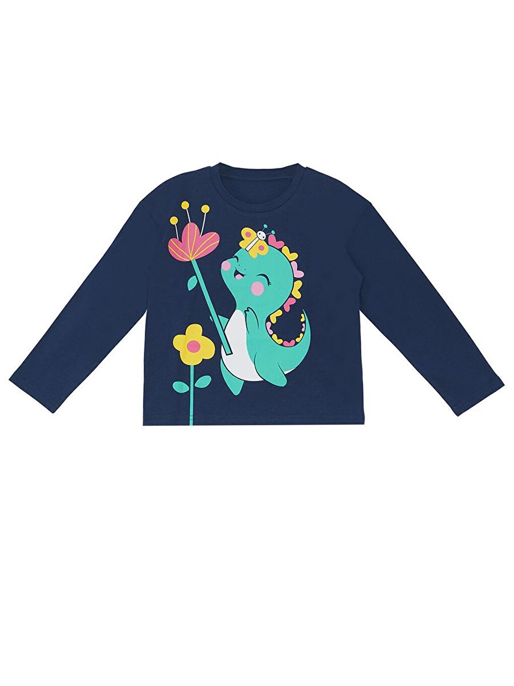 Pembe Tatlı Dino Kız Çocuk T-shirt Pantolon Takım-4