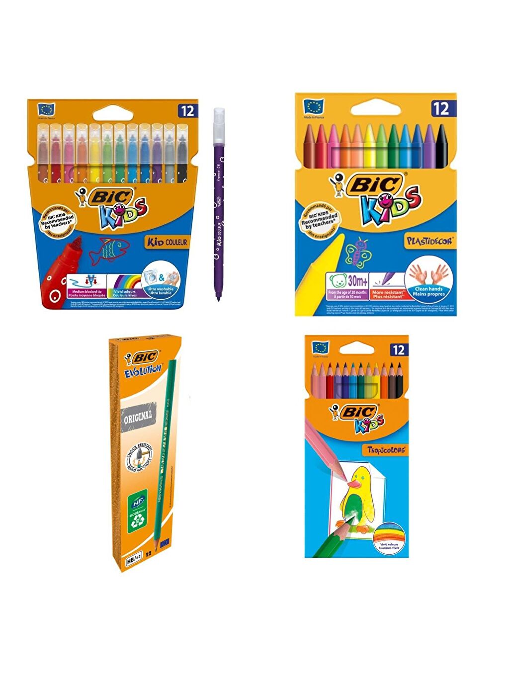 Bic Karışık Asorti Okula Dönüş Seti 46 Parça(Kuru Boya-Pastel-Keçeli-Kurşun Kalem)