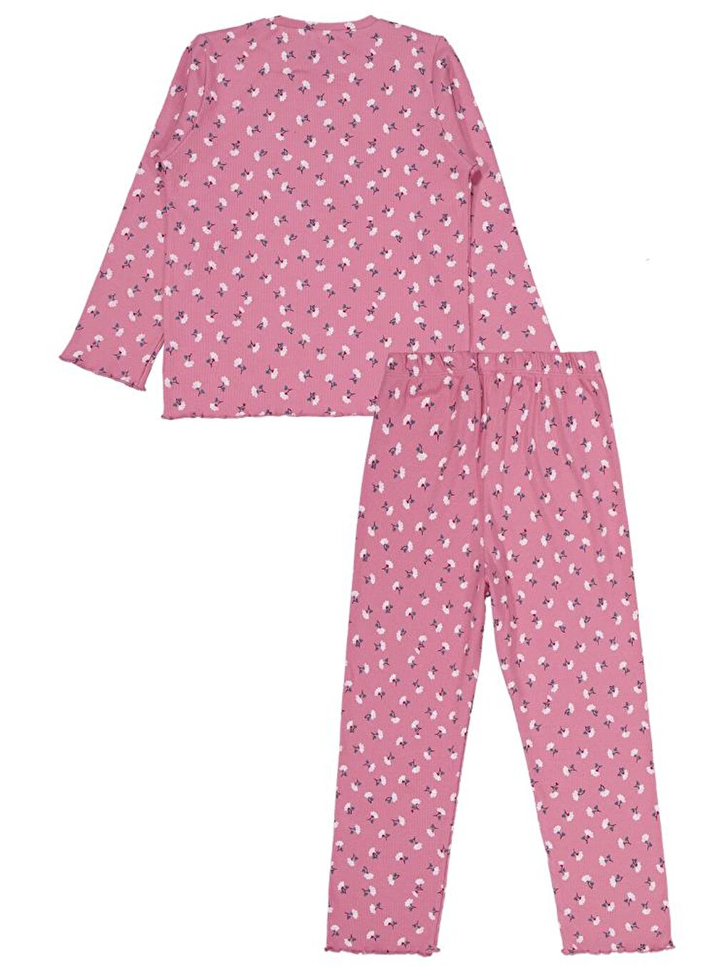 Girls Çiçek Desenli 10-13 Yaş Pijama Takımı - Pembe 10-11 Yaş-2