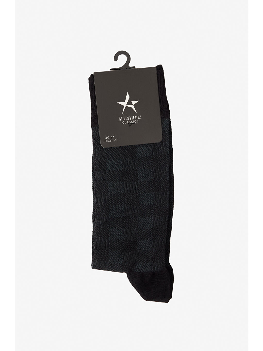 Erkek Siyah-Gri Desenli Bambulu Soket Çorap