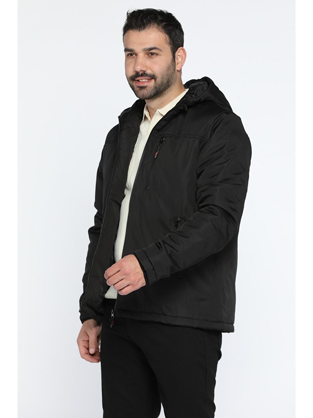 Mishar İtalia Siyah Kapüşonlu Softshell Erkek Mont - 1