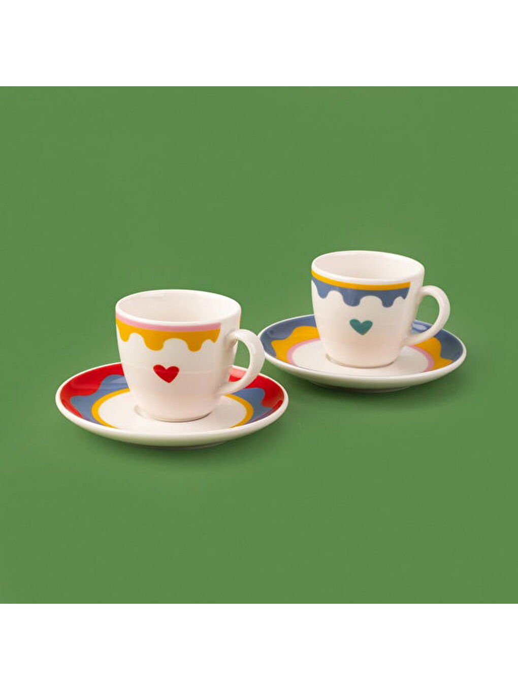 Karışık Kitchen Granny 4 Parça Porselen Fincan Takımı - Renkli / Sarı-2