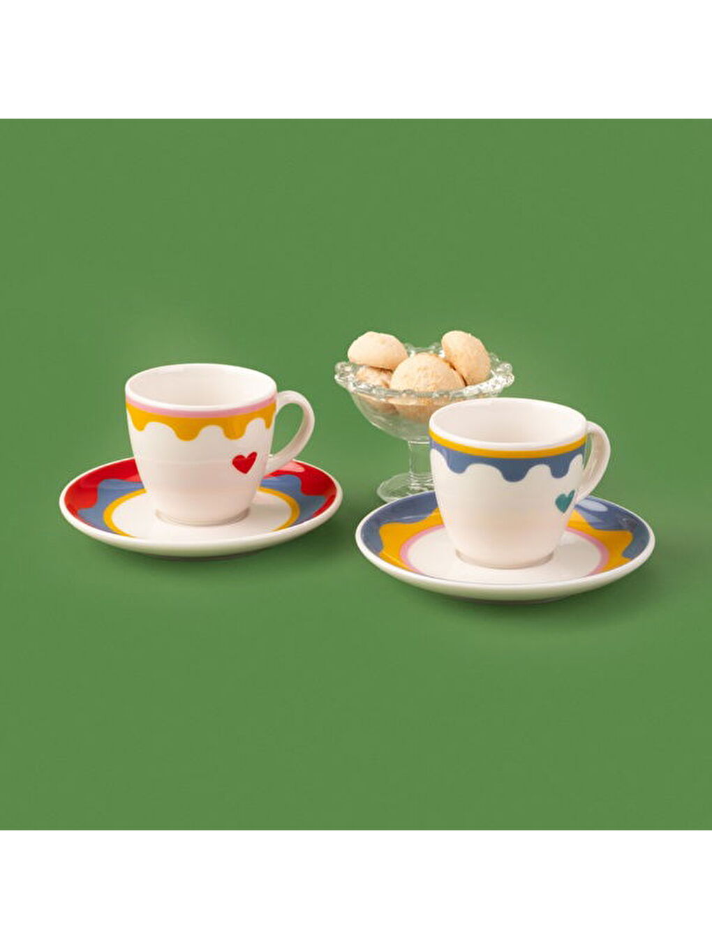 Karışık Kitchen Granny 4 Parça Porselen Fincan Takımı - Renkli / Sarı-1