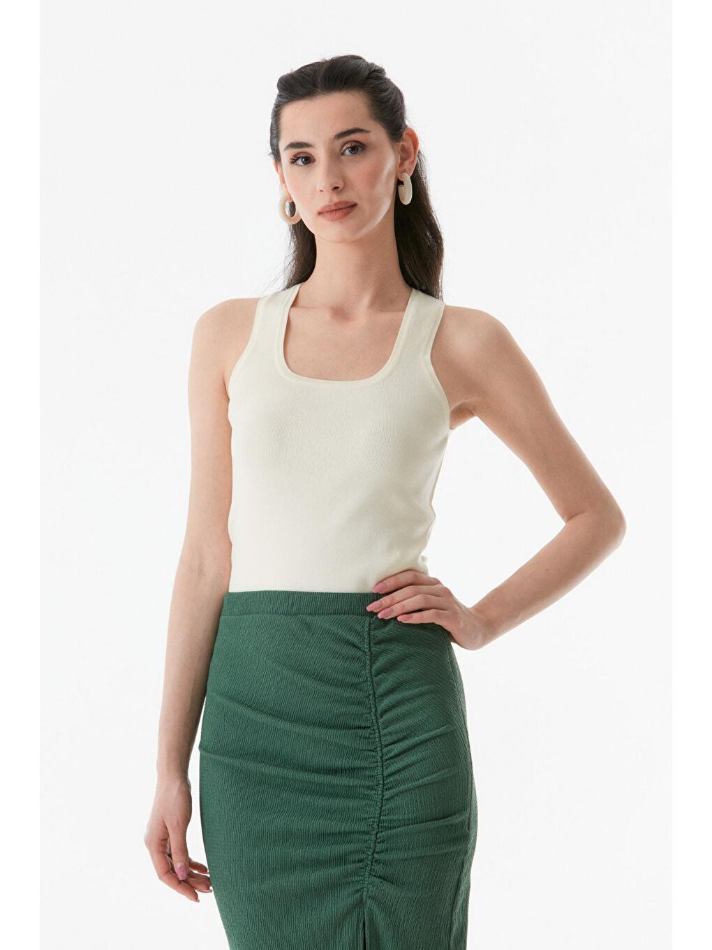 Bej Fitilli Askılı Atlet-1