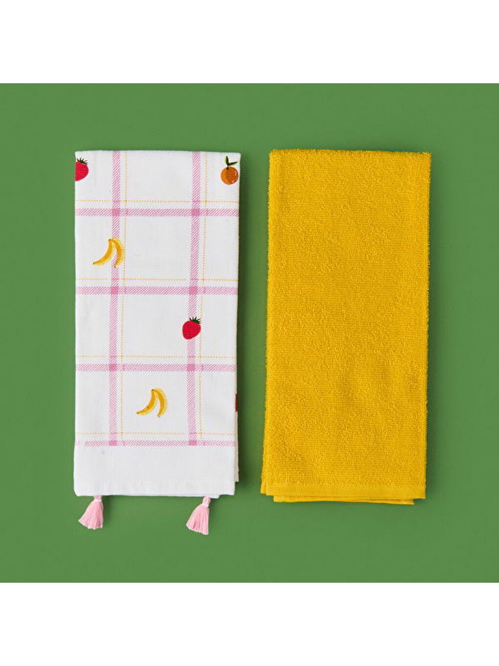 Karışık Soft Meyve 2'li Mutfak Havlusu - Renkli - 40x60 cm-1