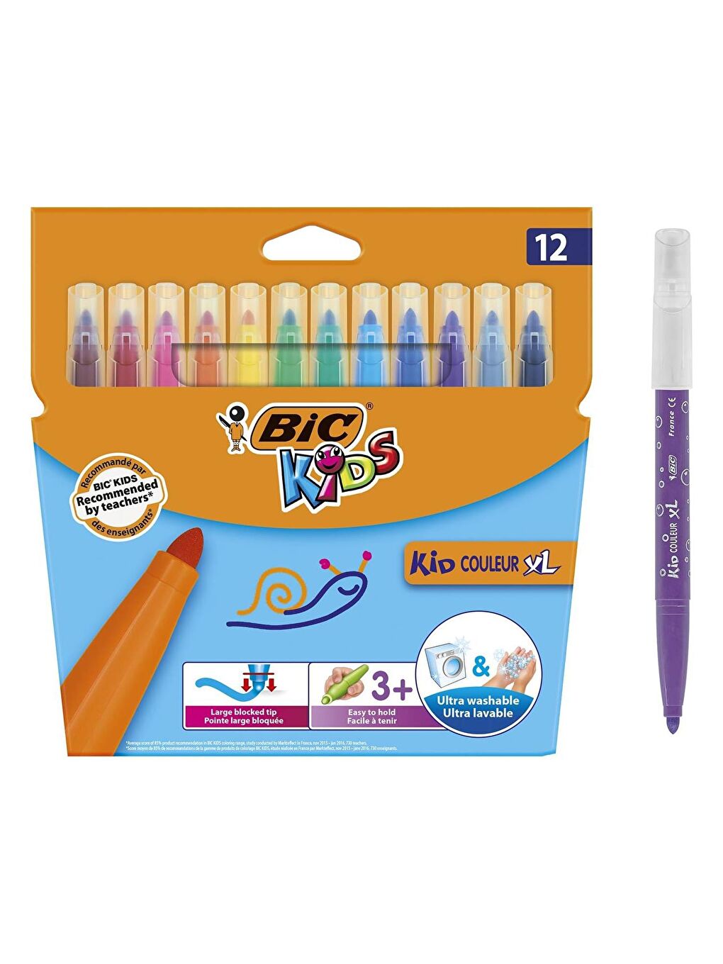 Bic Karışık Asorti Kids Couleur XL Yıkanabilir Keçeli Boya Kalemi 12 Renk (828966)