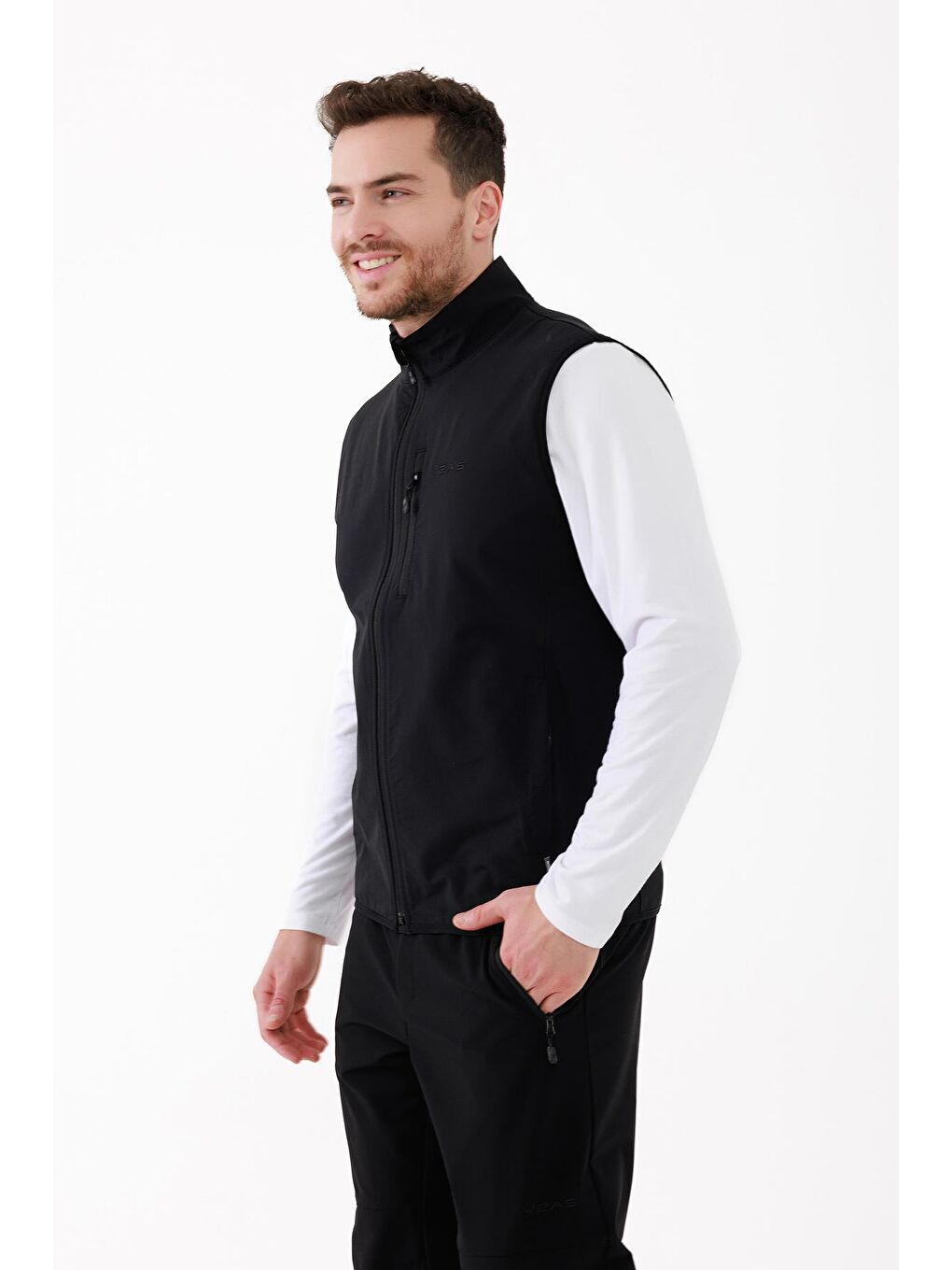 Bowen İnce Softshell Unısex Yelek Siyah-2