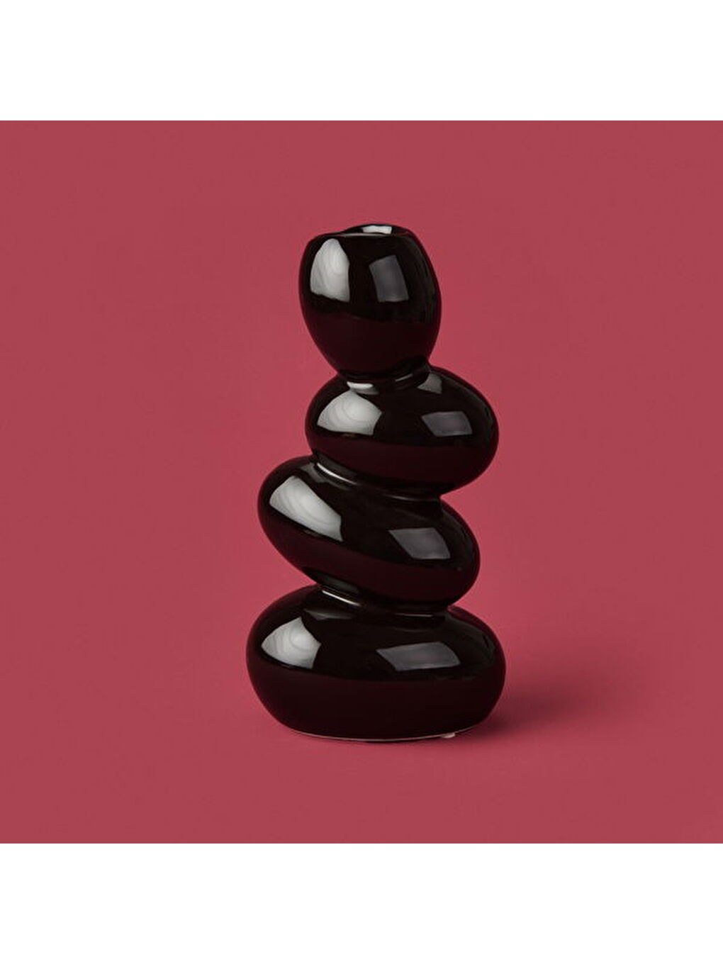 Deco Elegant Curves Vazo - Siyah - 24 cm