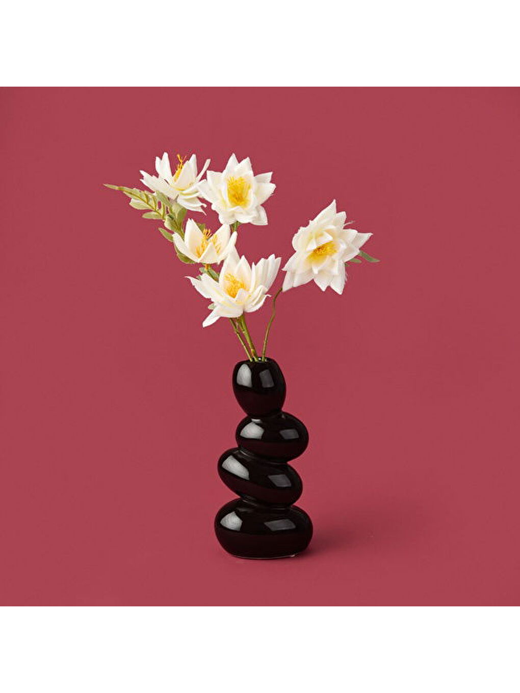 Deco Elegant Curves Vazo - Siyah - 24 cm-1