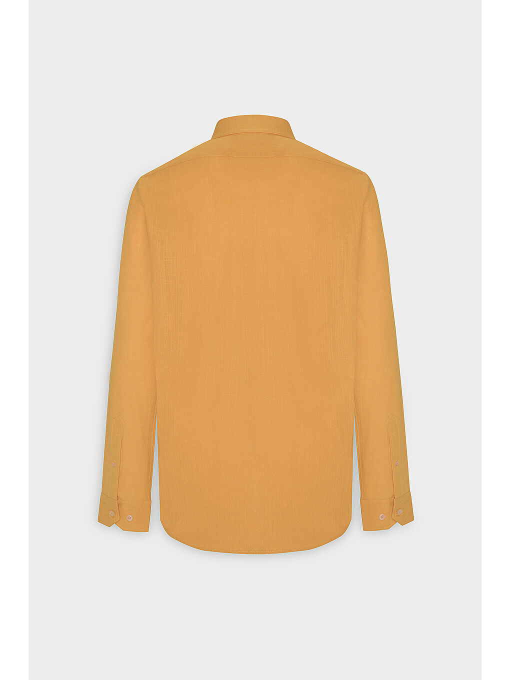 Erkek Turuncu %100 Pamuk Oxford Slim Fit Dar Kesim Düğmeli Yaka Flamlı Gömlek-7