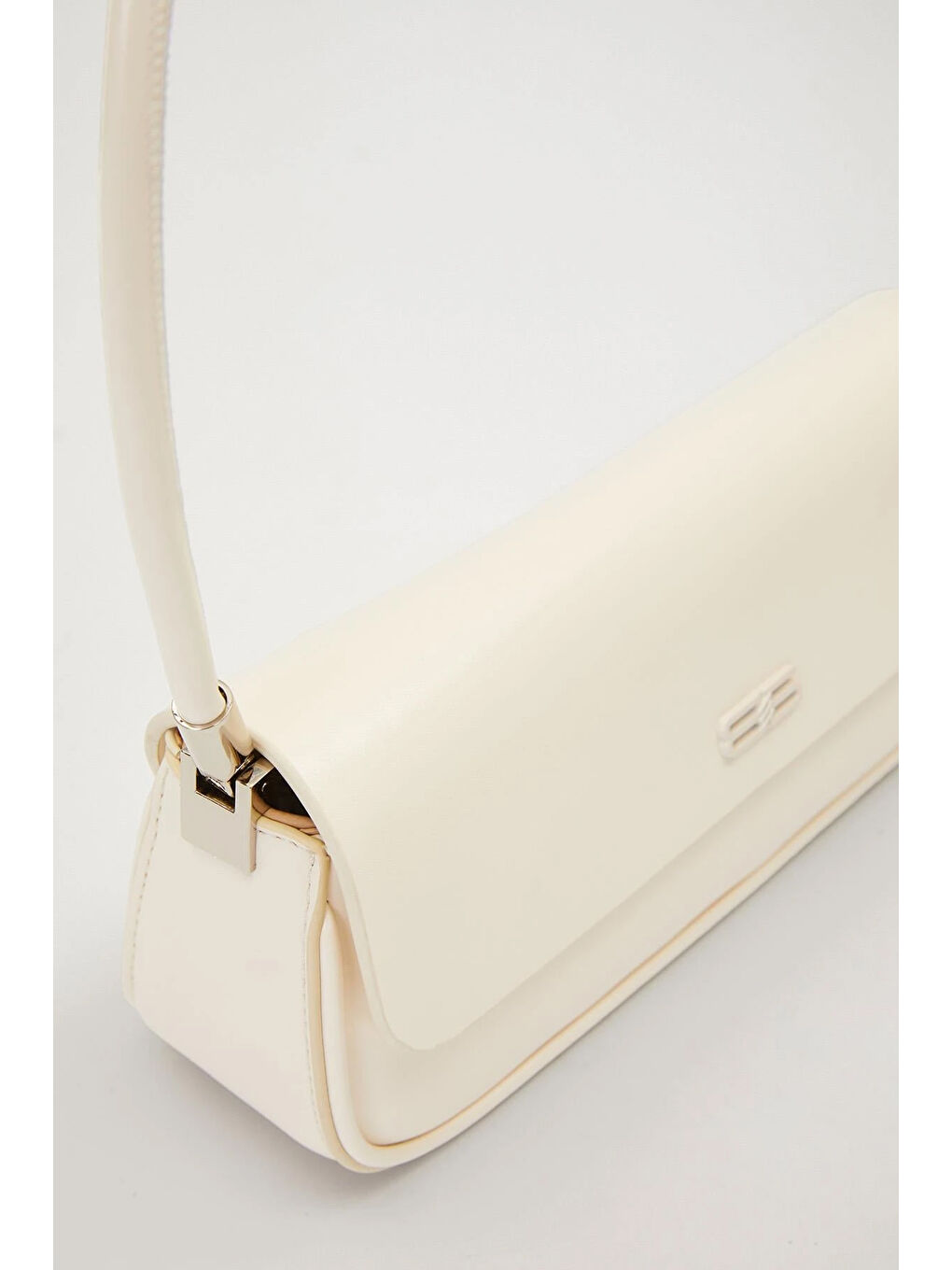 Ekru Premium İnce Askılı Baget Çanta 930414 Krem-2