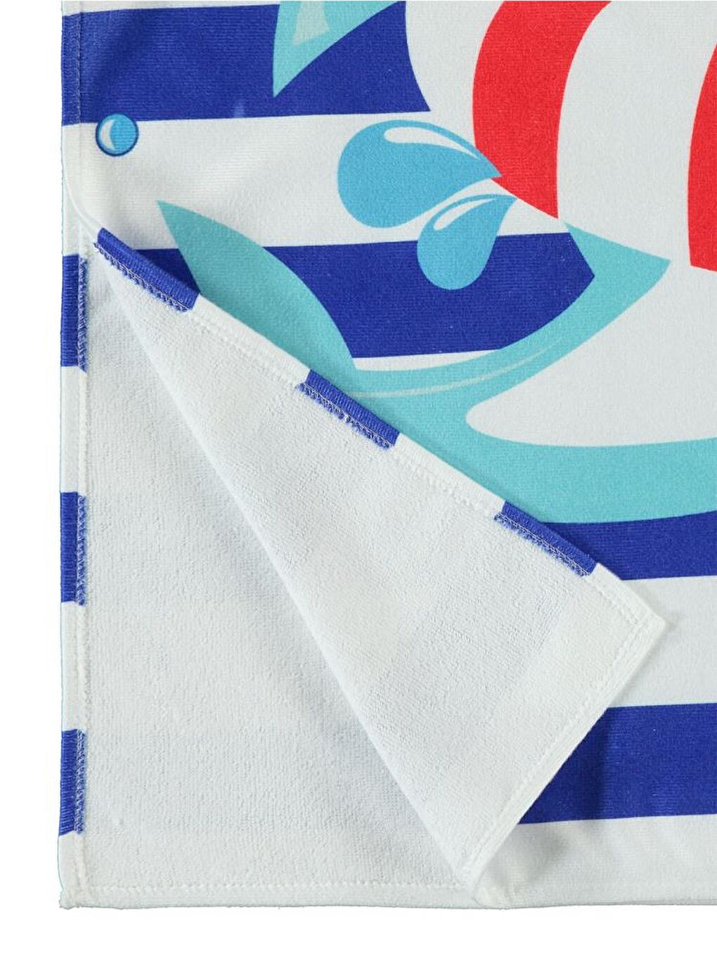 Boys Köpek Balığı Baskılı Panço - LacivertStandart-1