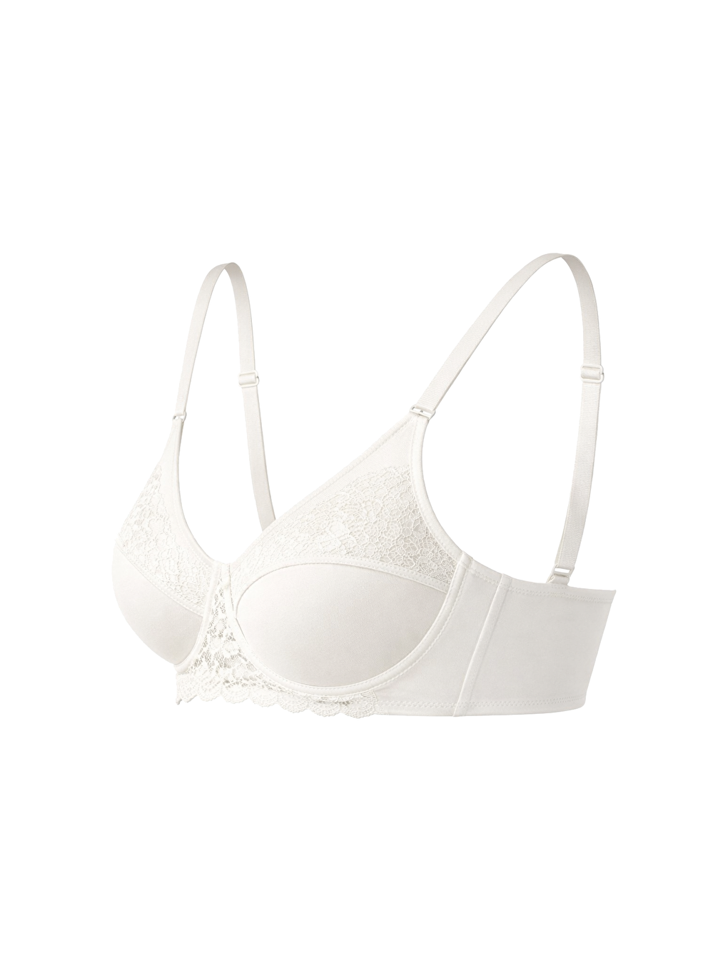 Kadın C Kap Balenli Toparlayıcı Dantelli Desteksiz Sütyen | Ekru 8112-1