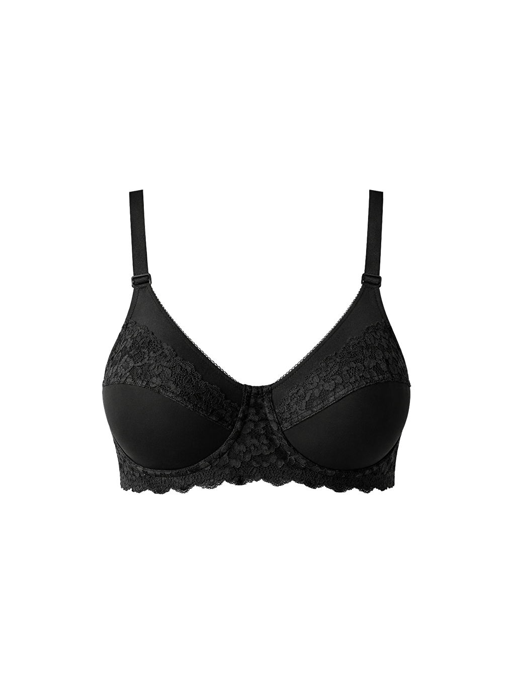 Kadın C Kap Balenli Toparlayıcı Dantelli Desteksiz Sütyen | Siyah 8112