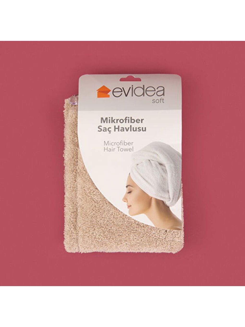 Soft Mikrofiber Saç Havlusu - Ekru - 57x27 cm