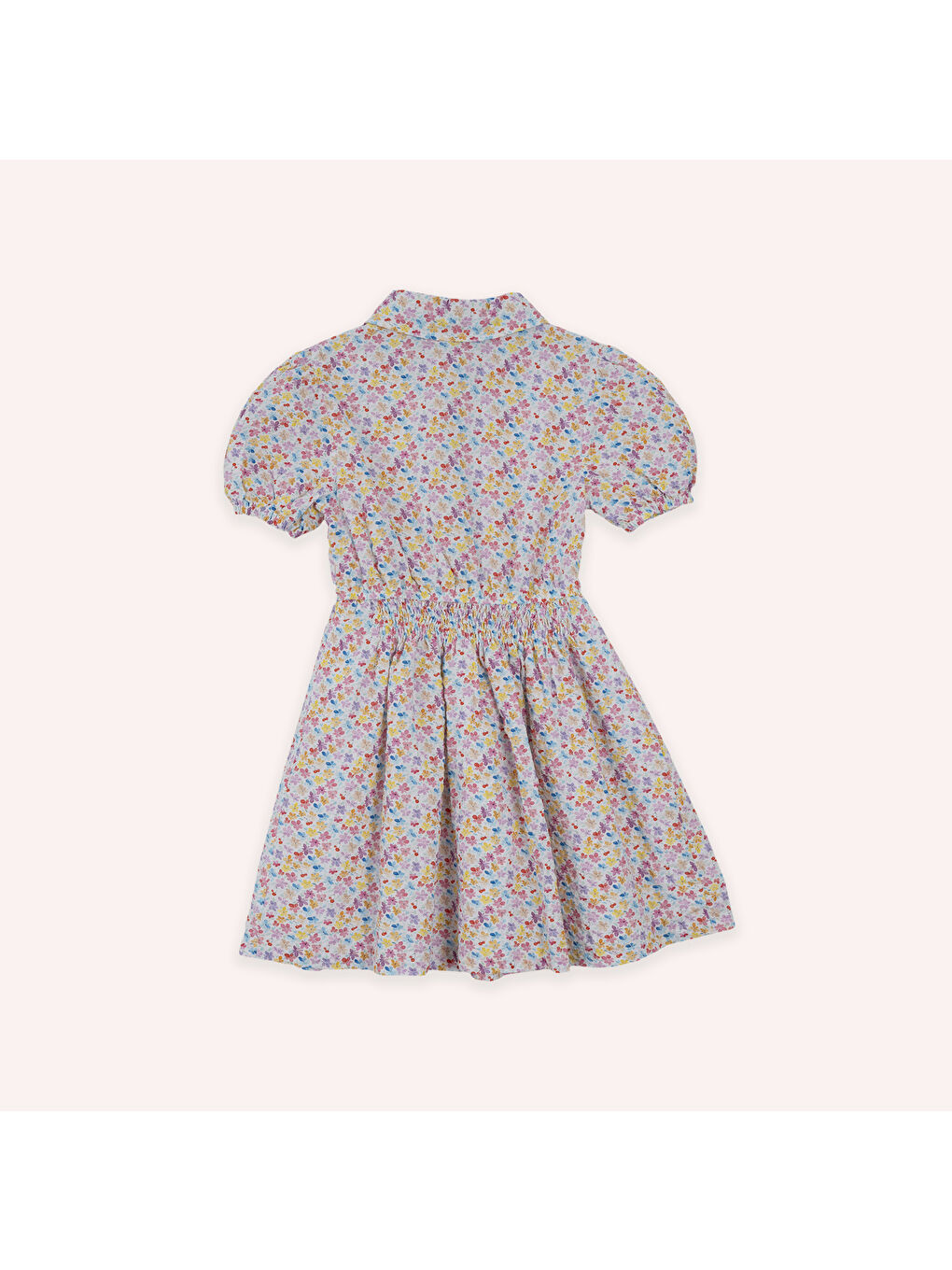 Kız Çocuk Çiçek Desenli Elbise Pembe-1