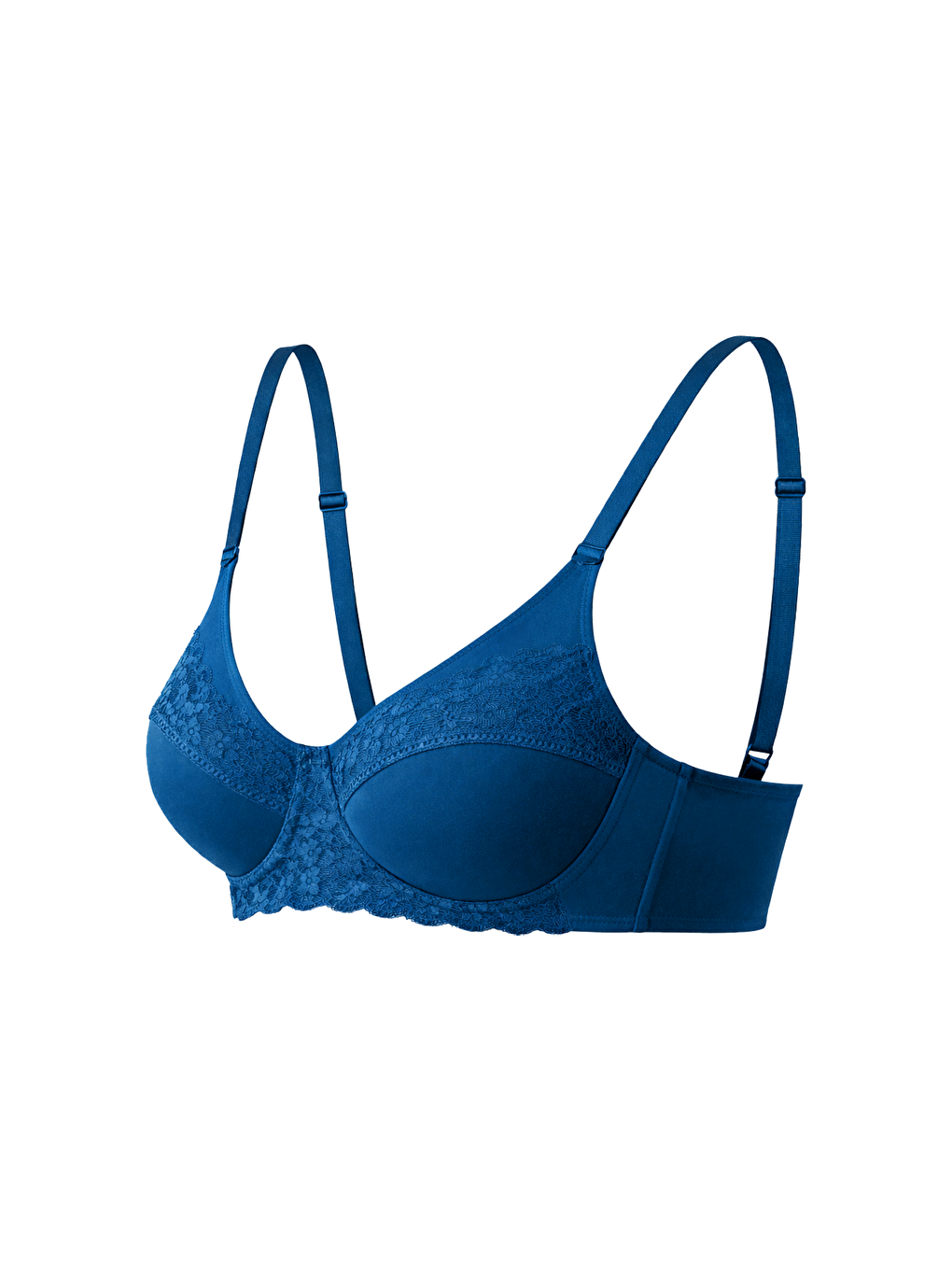 Kadın C Kap Balenli Toparlayıcı Dantelli Desteksiz Sütyen | Petrol 8112-1