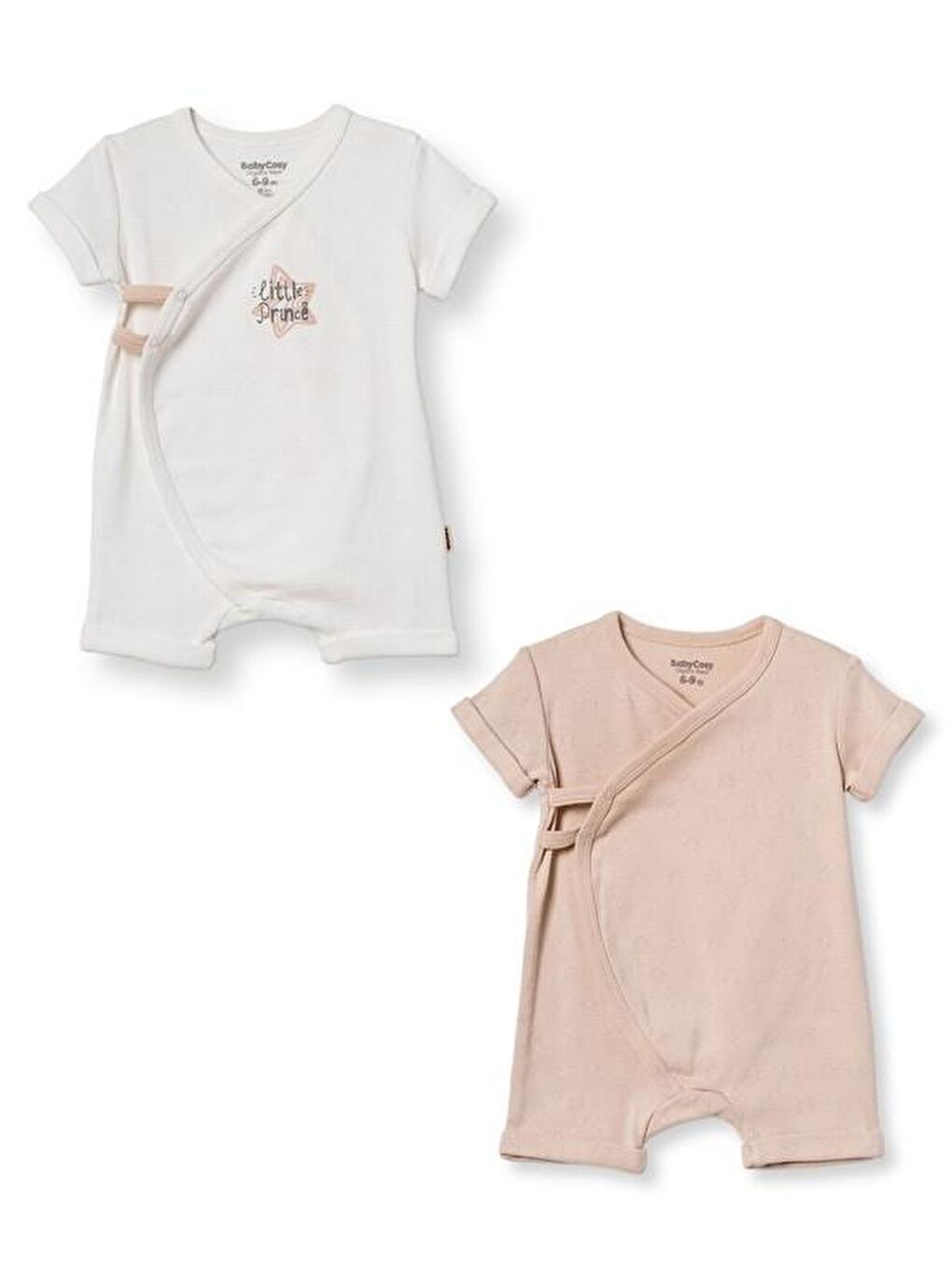 Ekru Bebek 2li Kısa Kollu Zıbın Body %100 Organik Pamuk, Bebek-Yenidoğan-CSYR4523