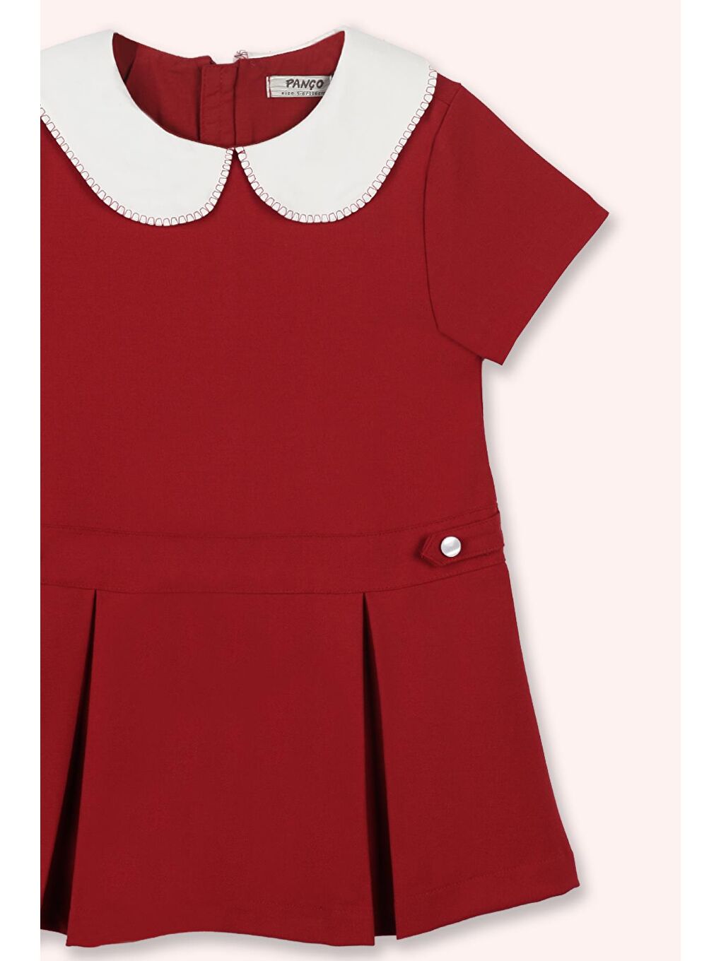 Kız Çocuk Yakalı Elbise Kırmızı-2