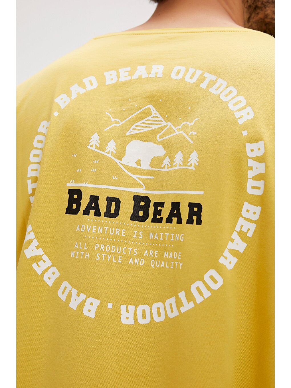 Bad Bear Sarı Jasper Sarı Baskılı Erkek Tişört - 4