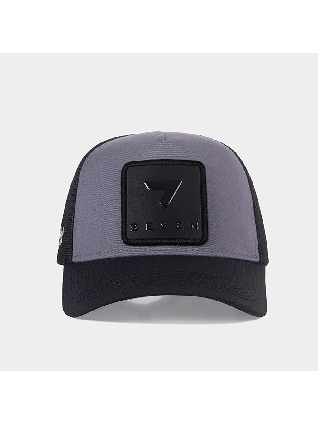 Antrasit V1 Trucker 7 Numara - 2 Kod Logolu Unisex Siyah Siperli - Gri - Siyah Şapka (Cap)