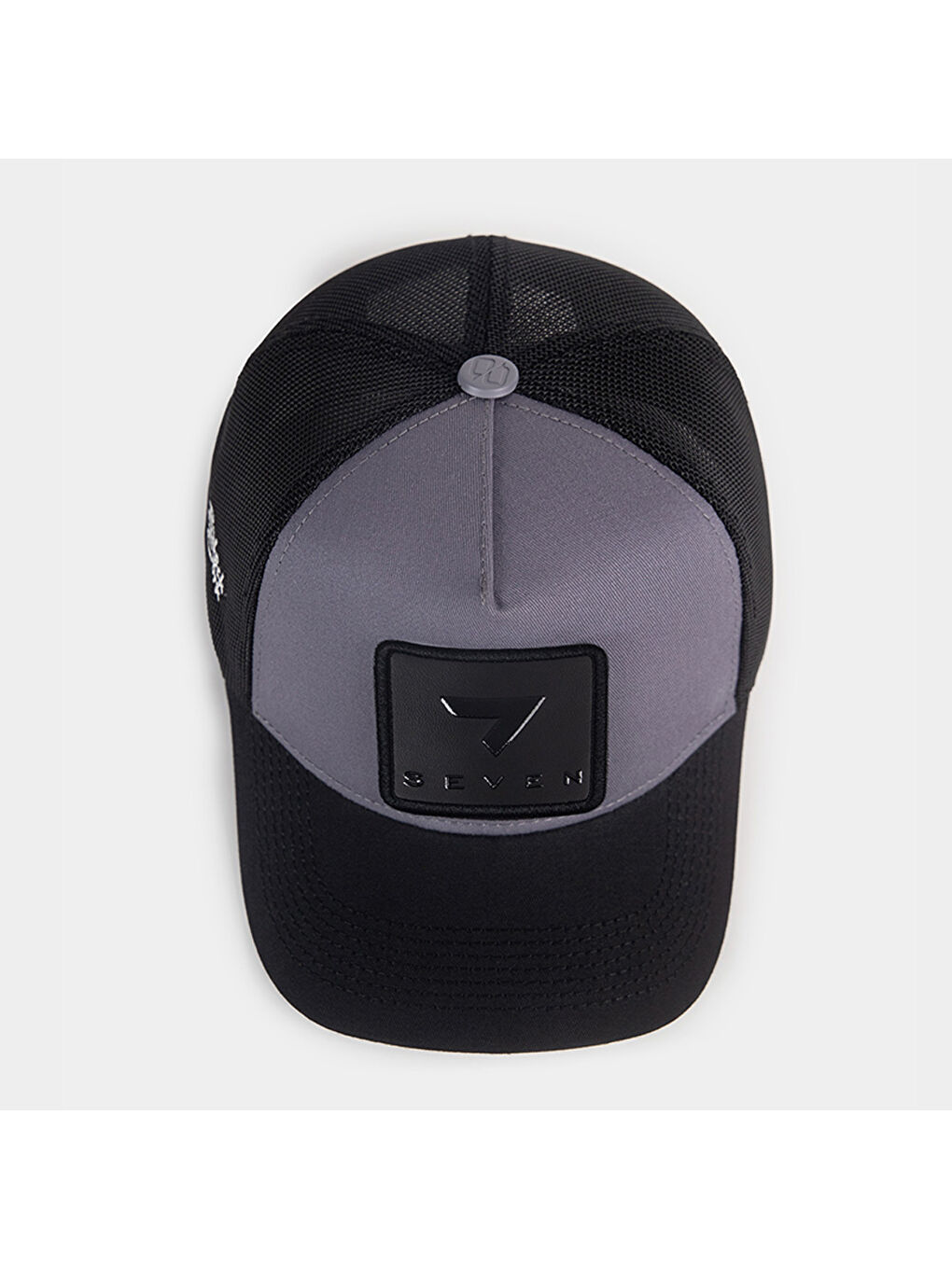 Antrasit V1 Trucker 7 Numara - 2 Kod Logolu Unisex Siyah Siperli - Gri - Siyah Şapka (Cap)-3