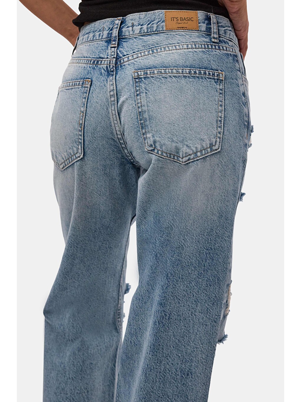 Mavi Kadın Jean Rengi 12s6-32 Bootcut Fit Yırtık Detaylı Denim Jean-3